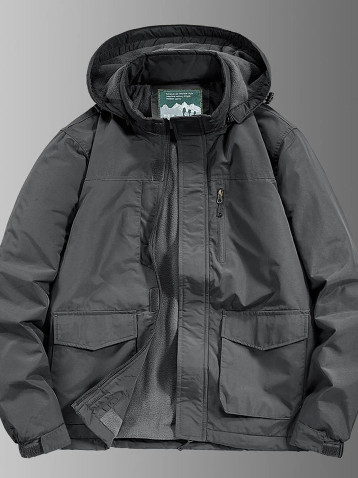 Men's Plus Size Waterproof Hooded Outdoor Jacket