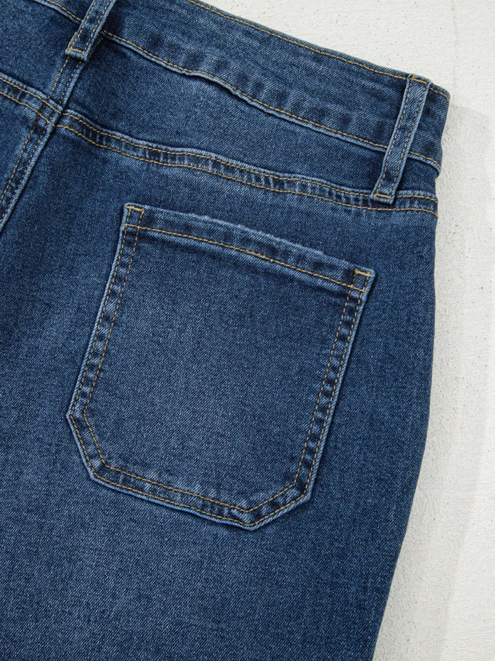 Cropped High Rise Wide Leg Jeans