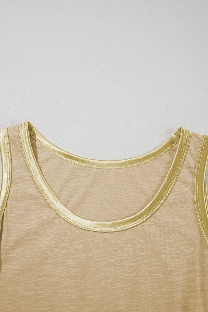Round Neck Wide Strap Tank