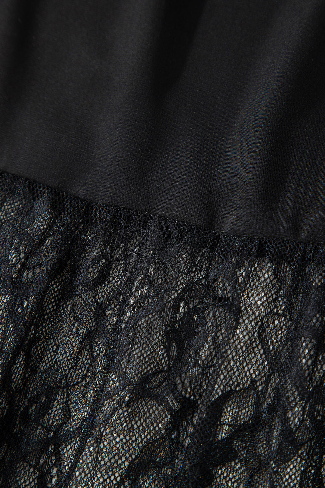 Black Solid Color Sleeveless Sheer Floral Lace Patchwork Long Dress