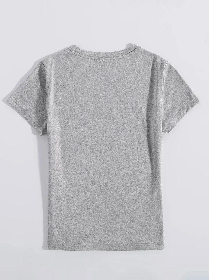 Rabbit Round Neck Short Sleeve T-Shirt