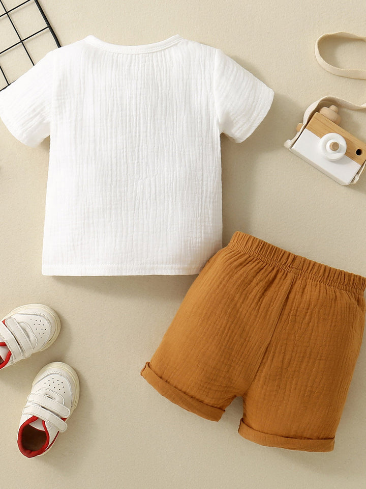 Children's Color Block Top and Shorts Set