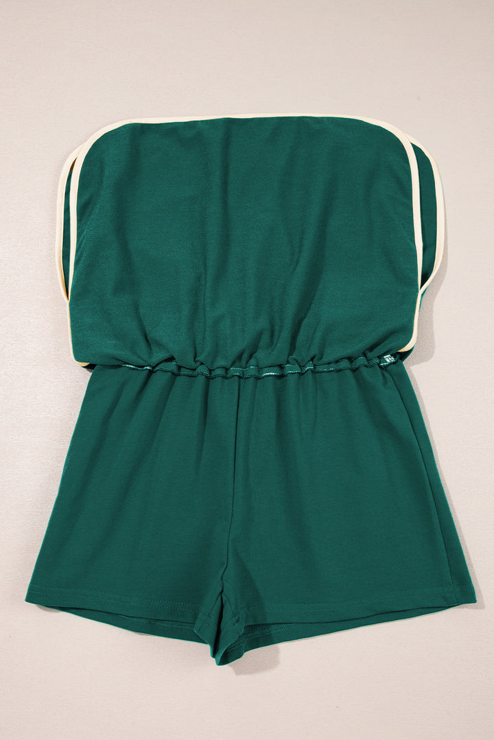 Evergreen Colorblock Edge Drop Shoulder T Shirt and Skirt 2Pcs Set