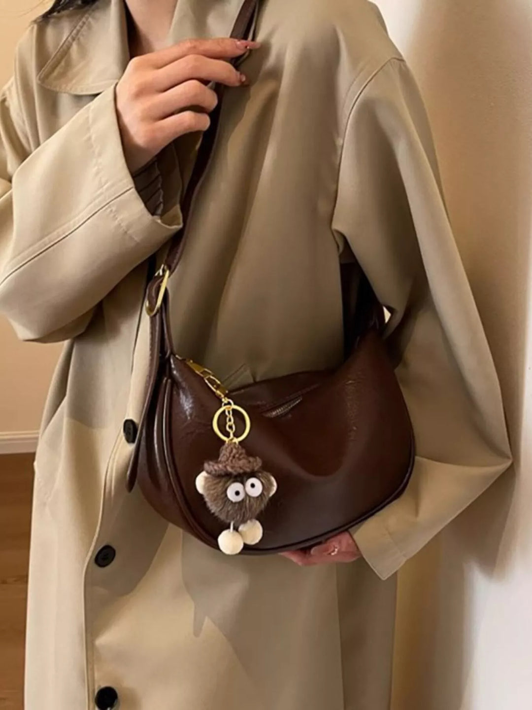 Vintage Style Crescent Crossbody Bag