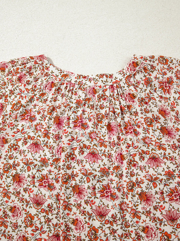 Floral Long Sleeve Button Down Blouse