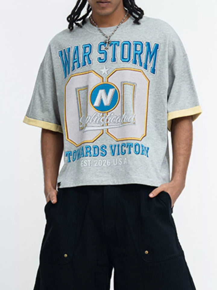 Men's War Storm Graphic Round Neck T-Shirt