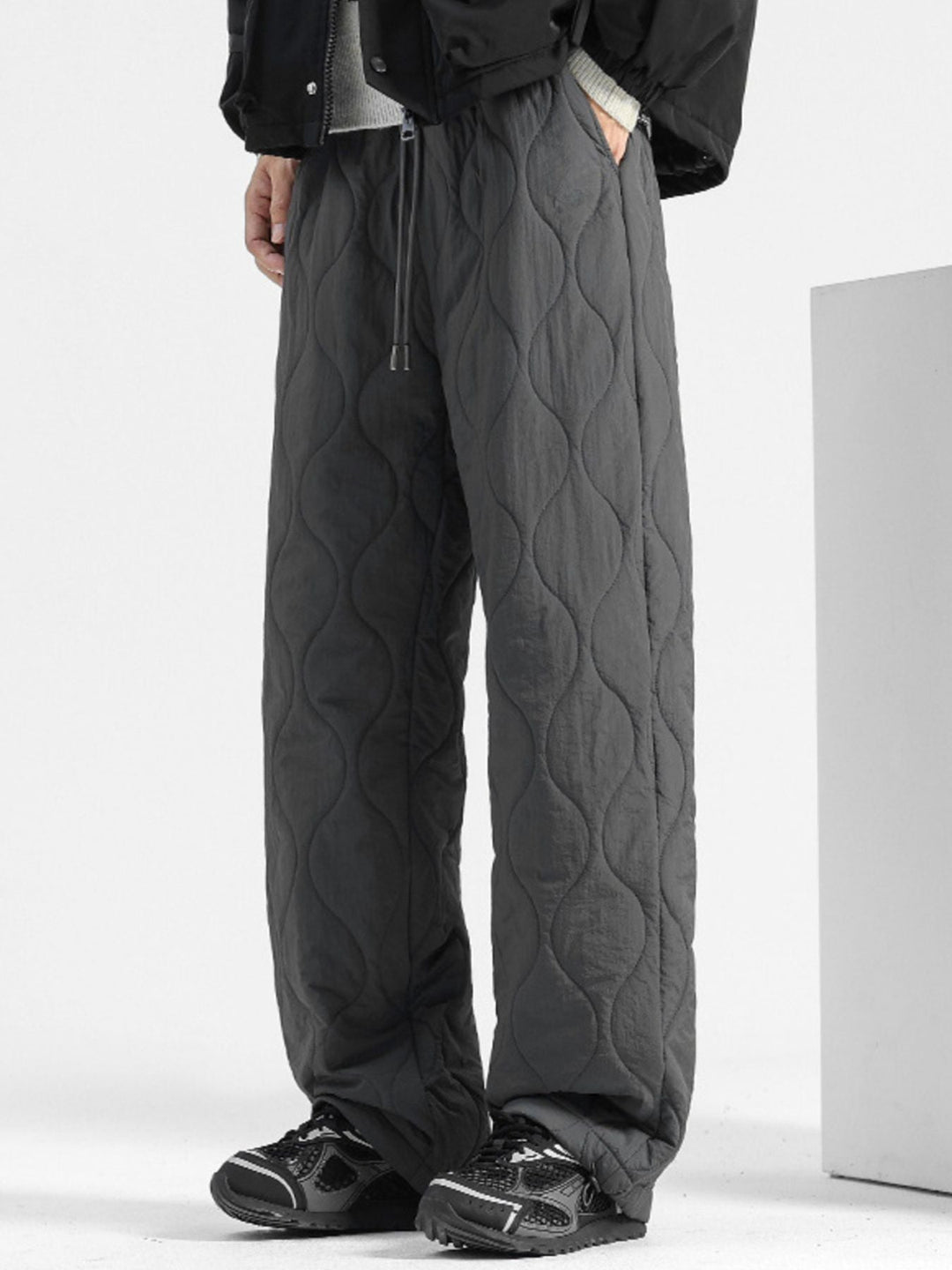 Men's Plus Size Quilted Loose-Fit Pants