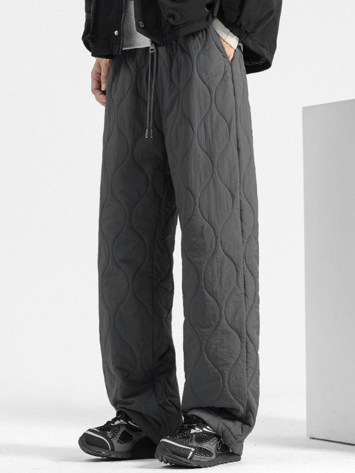 Men's Plus Size Quilted Loose-Fit Pants