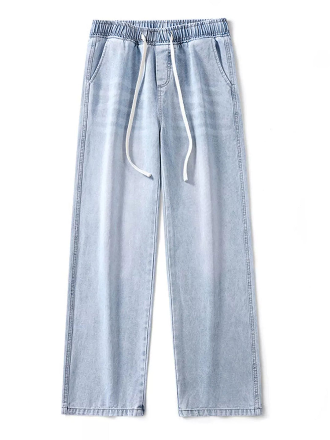 Men's Full Size Drawstring Wash Wide Leg Jeans Plus Size