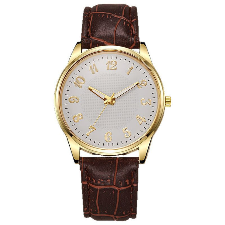 Quartz Mens Business-style Alloy Luminous Luxury Wristwatch With A Leather-band Feel