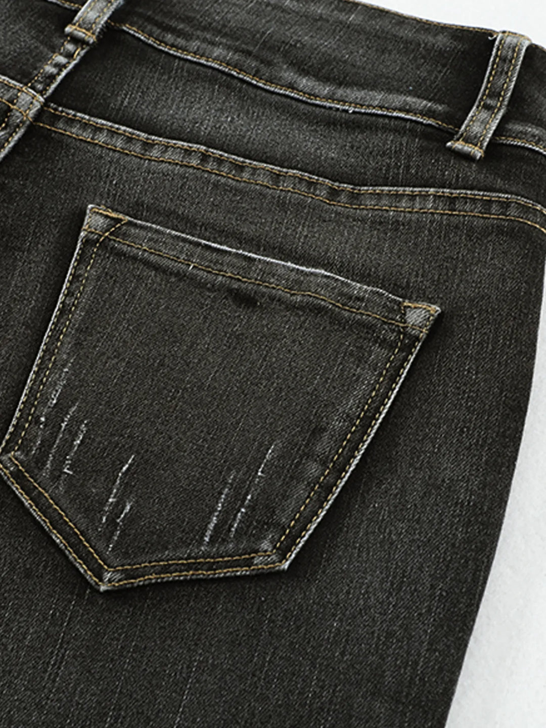 High Waist Distressed Straight Leg Jeans