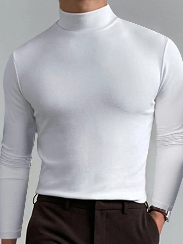 Men's Full Size Turtleneck Long Sleeve T-Shirt Plus Size