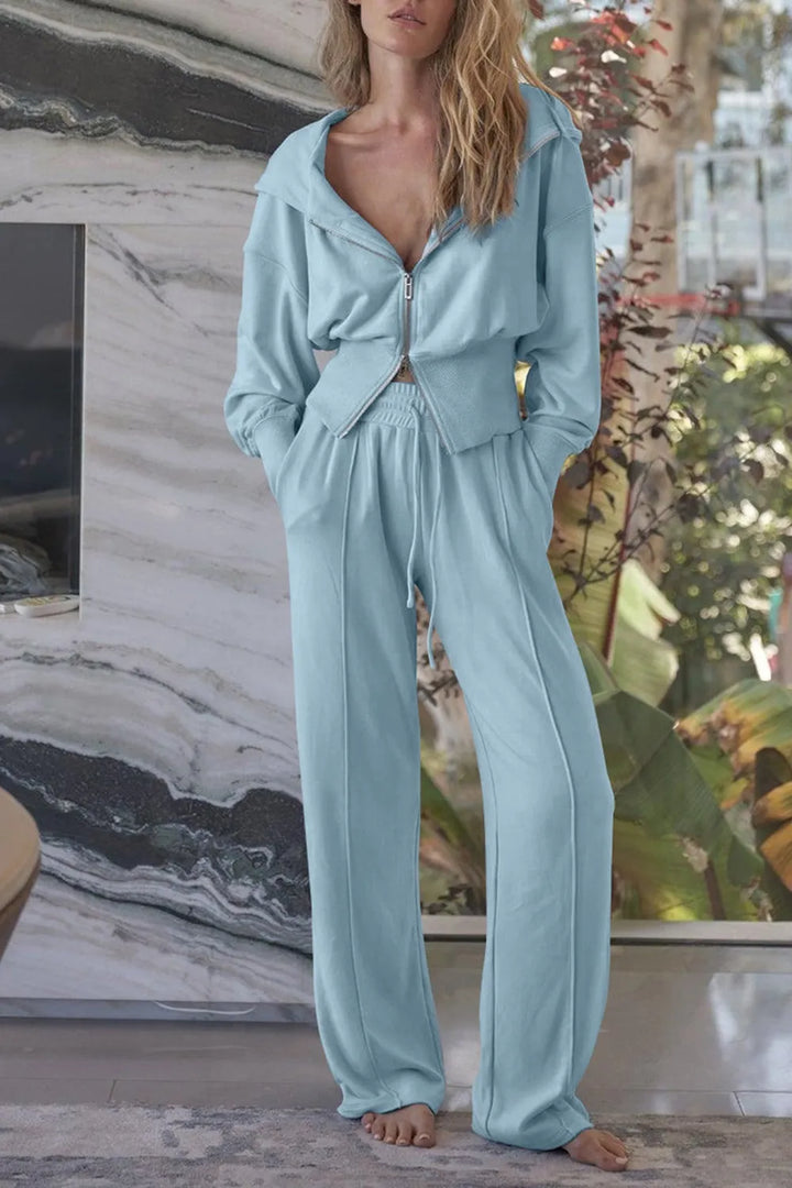 Zip-Up Hoodie and Pants Active Set