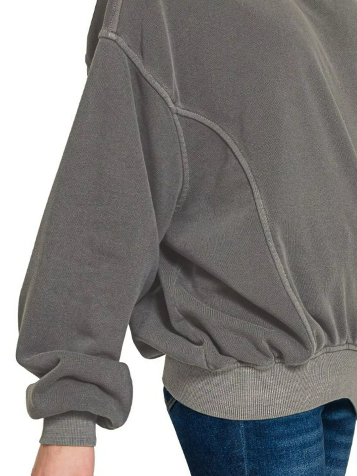 Zenana Soft Fleece Pigment Dye Pullover