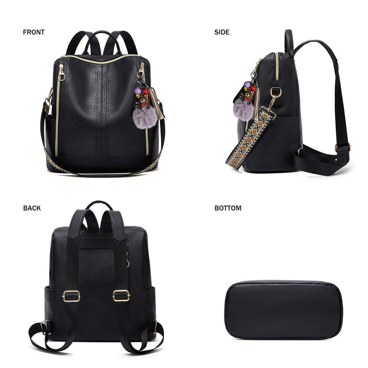 Springsummer Korean-style Casual Soft-leather Womens Backpack