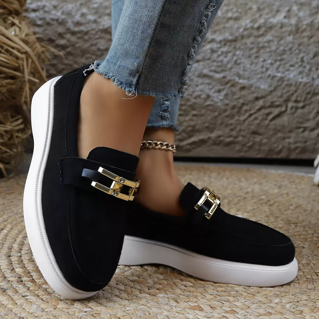 Round Toe Platform Slip-Ons