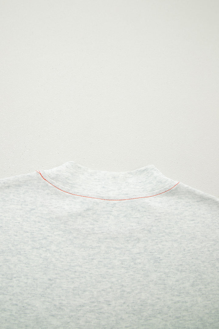 Light Grey Reversible Contrast-Stitched T-Shirt