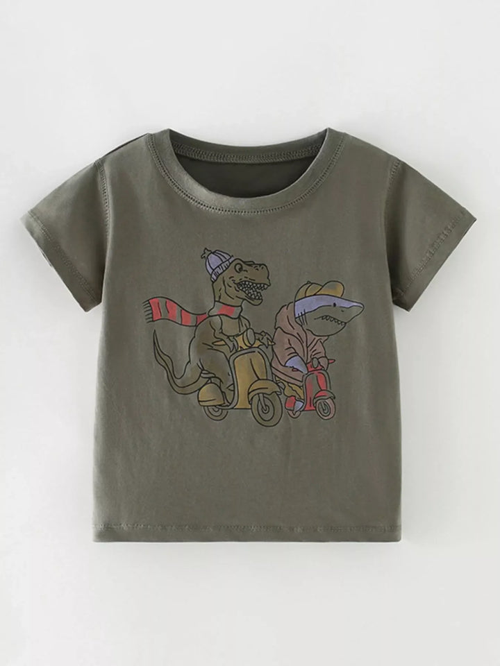Children's Dinosaur Round Neck T-Shirt