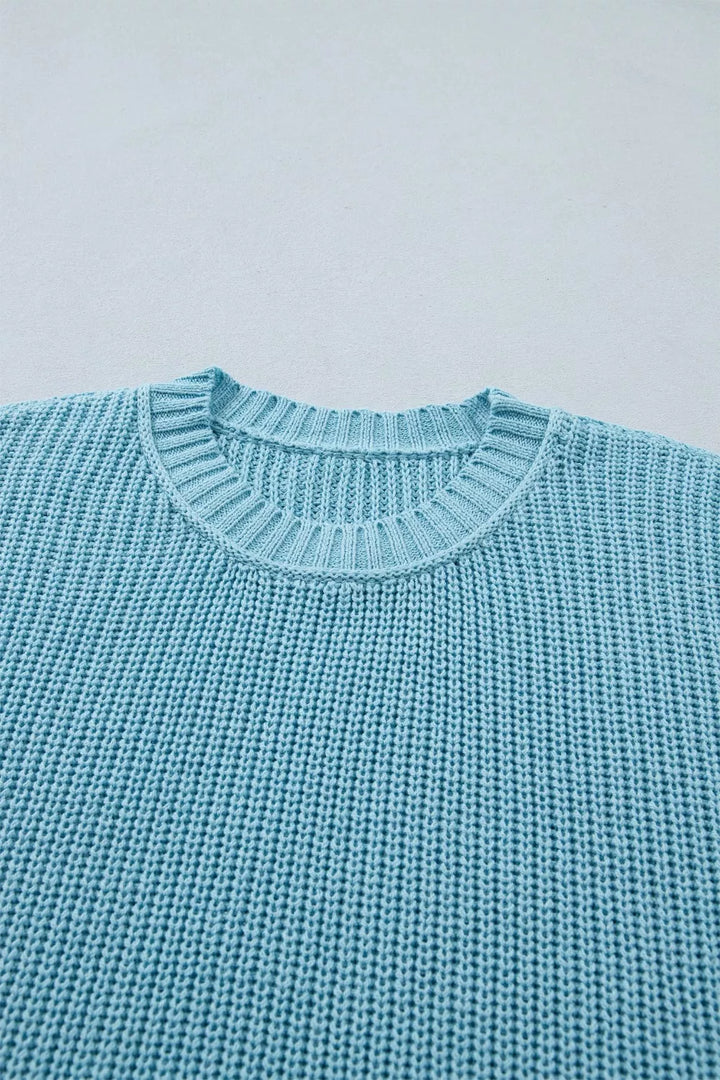 Casual Knit Half Sleeve Sweater