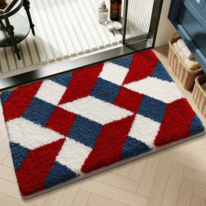 Water-absorbent Non-slip Geometric Lattice Floor Mat
