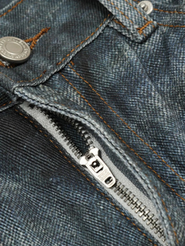 Men's Distressed Straight-Leg Jeans