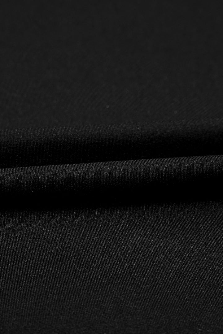 Black Contrast Trim Tee and Shorts Set