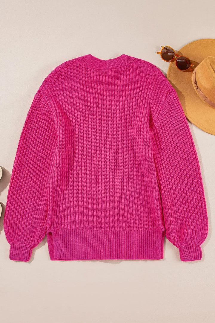 Chunky Knit Button-Down Cardigan