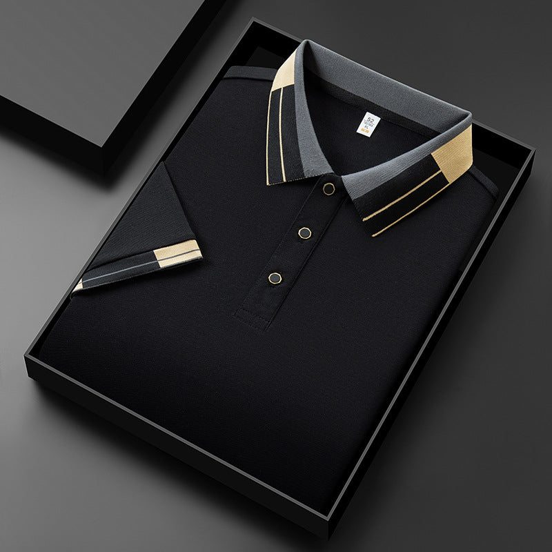 Men's Casual All-matching Summer Lapels Short Sleeve