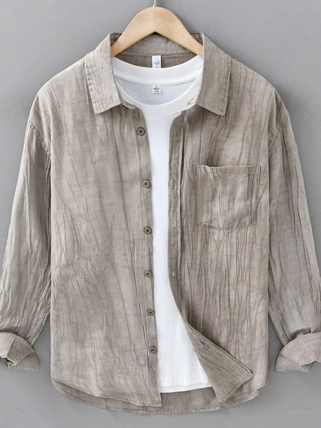 Men's Plus Size Button Up Long Sleeve Shirt