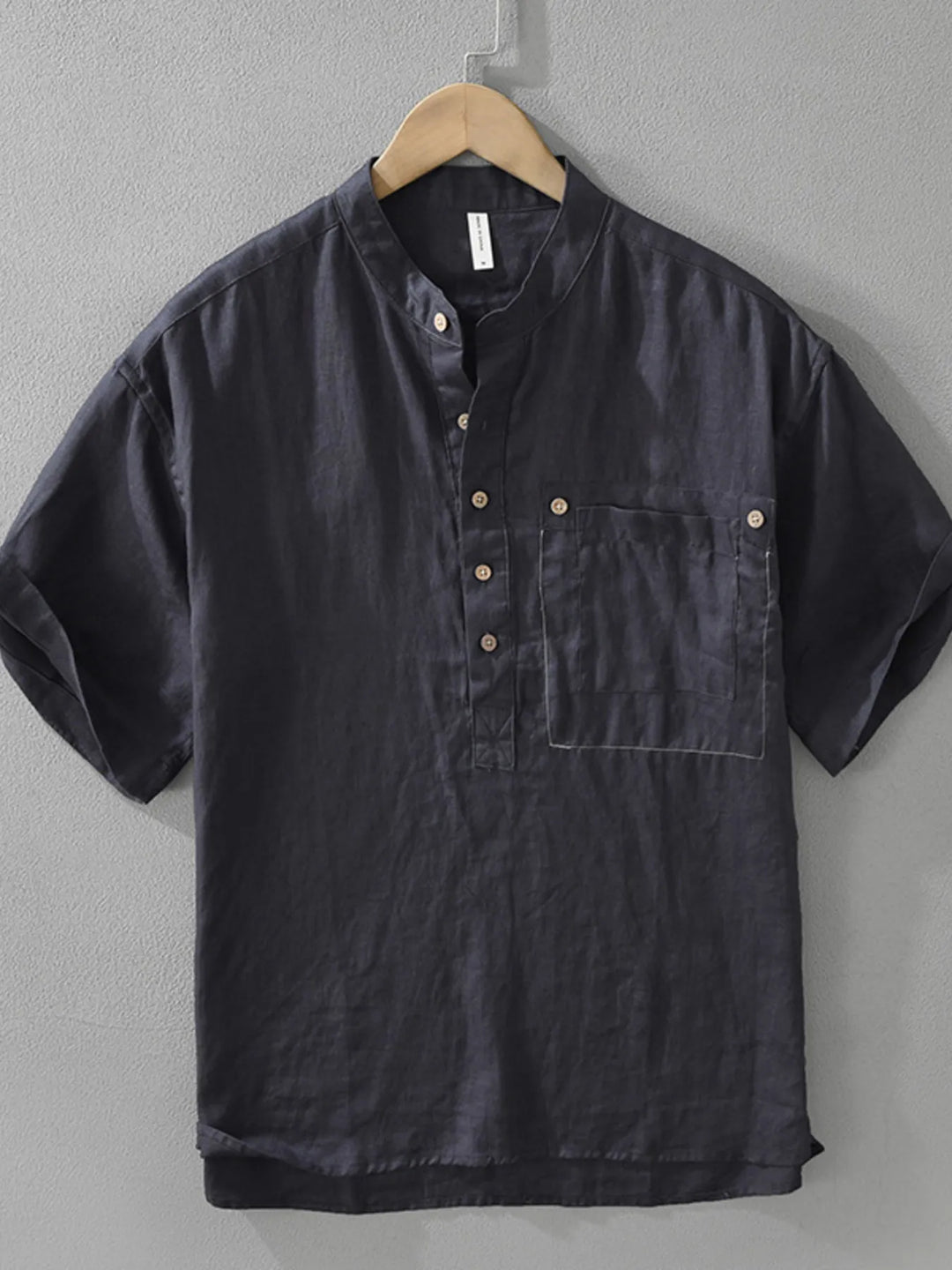 Men's Plus Size Button Detail Short Sleeve Blouse