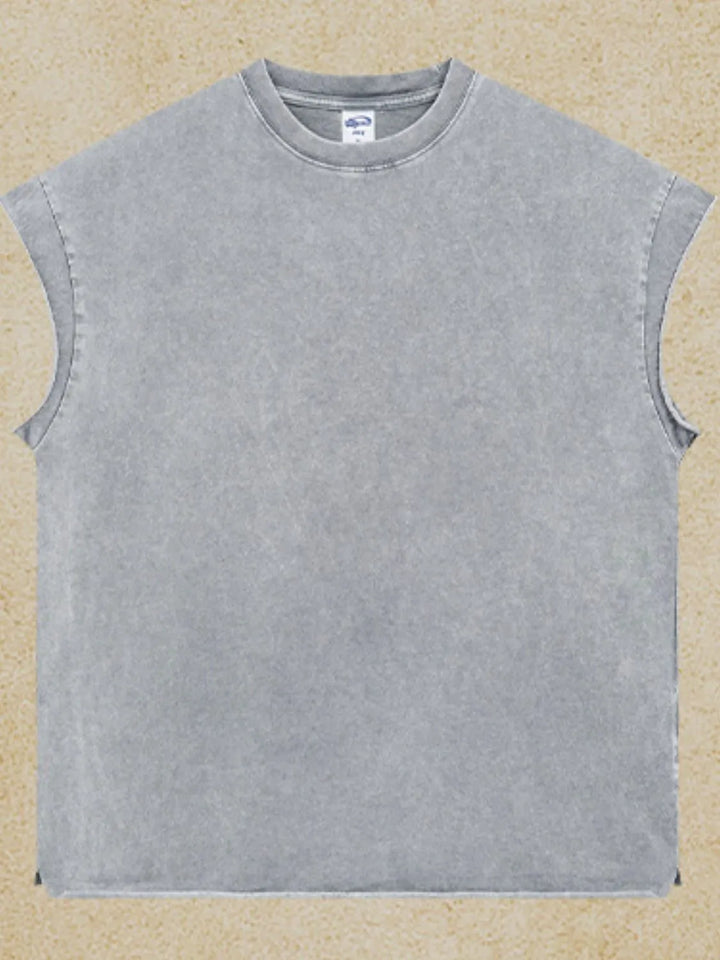 Men's Washed Round Neck Tank
