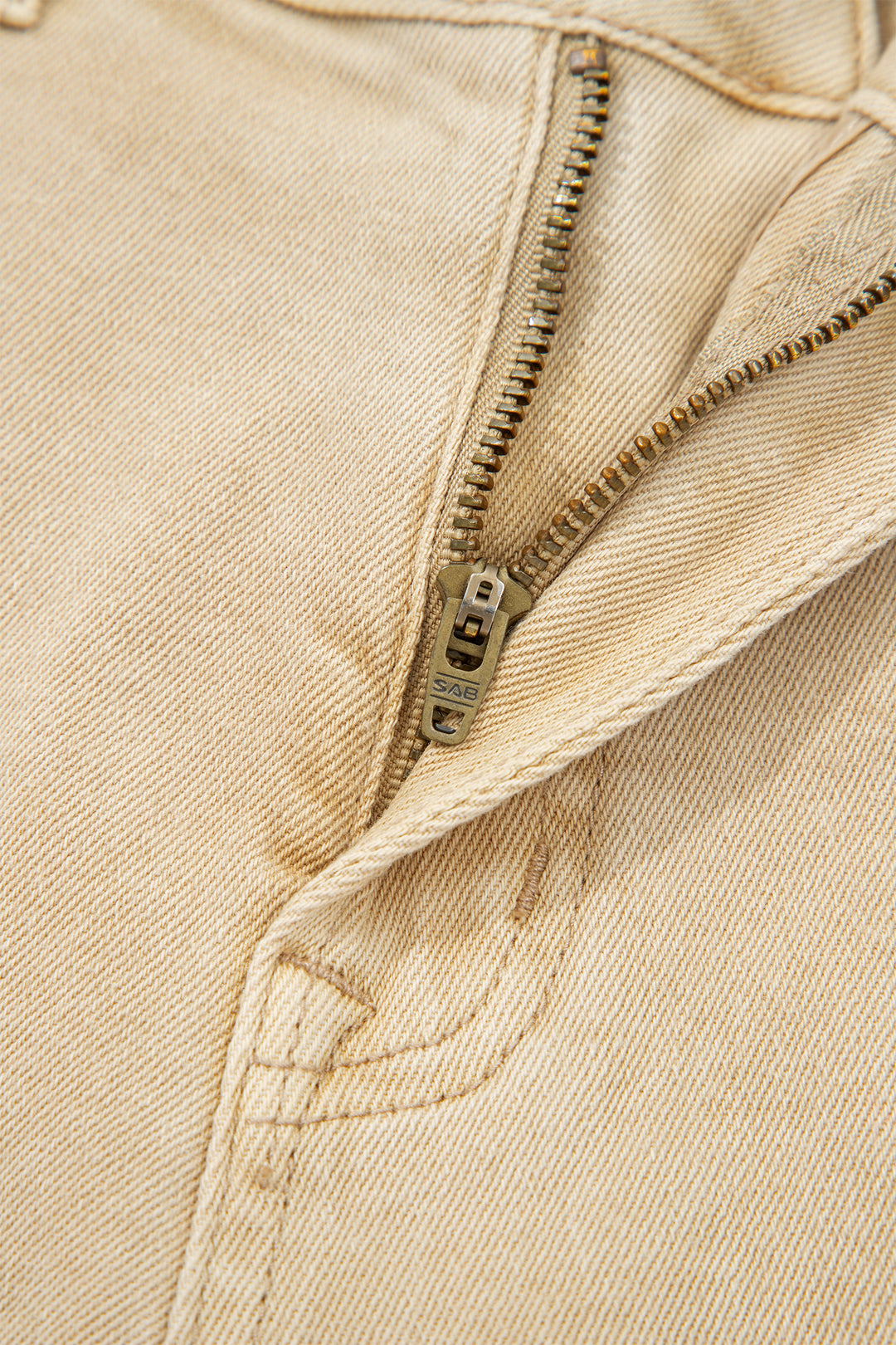 Apricot Solid Color Seamed Center Wide Leg Cropped Jeans
