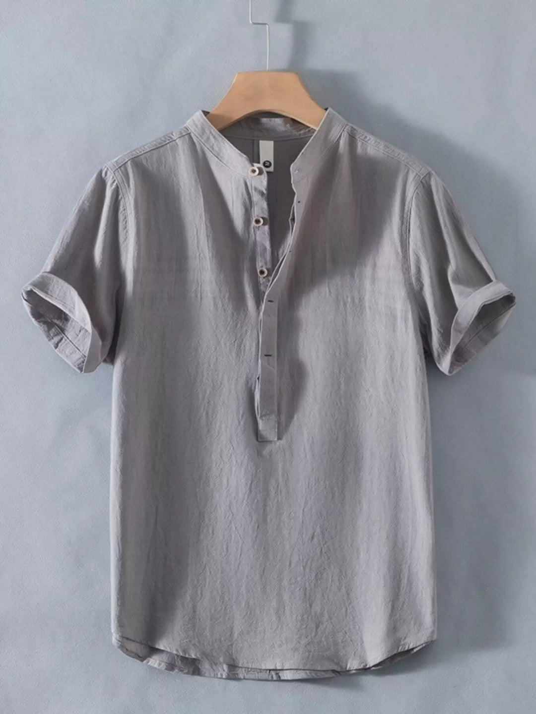 Men's Plus Size Button Detail Short Sleeve Shirt