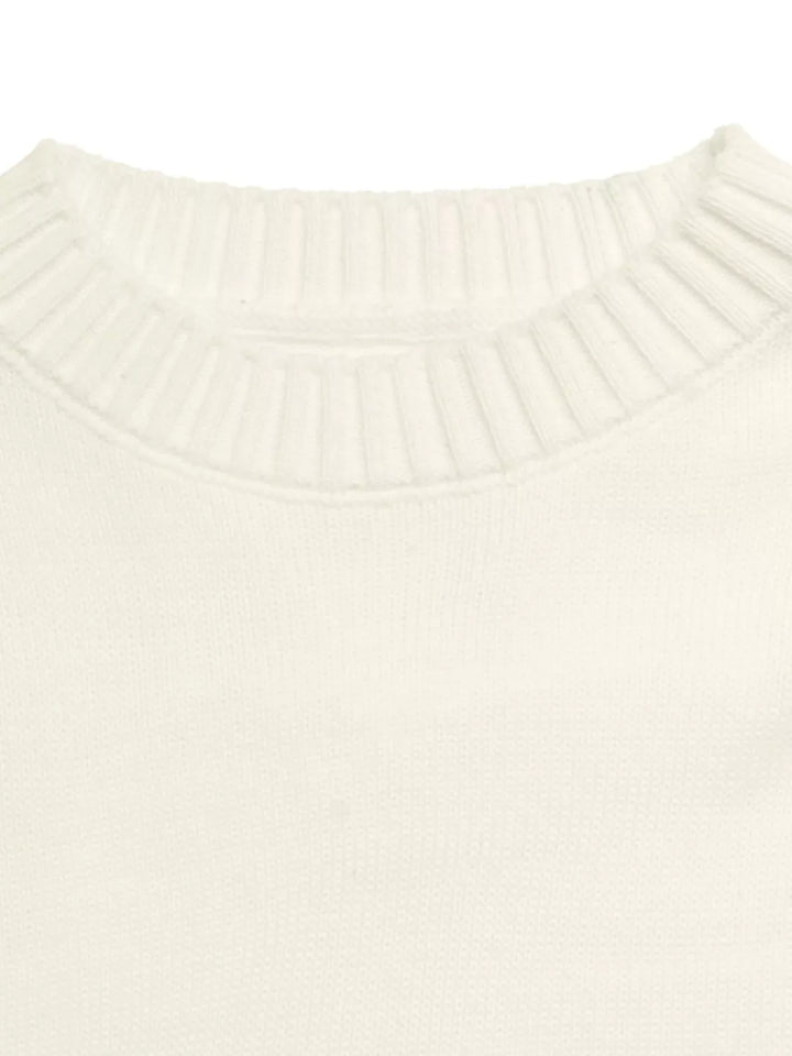 Bow Graphic Round Neck Sweater