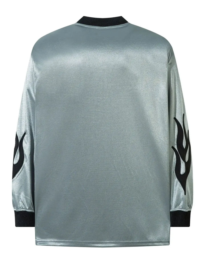 Men's V-Neck T-Shirt with Flame Graphics