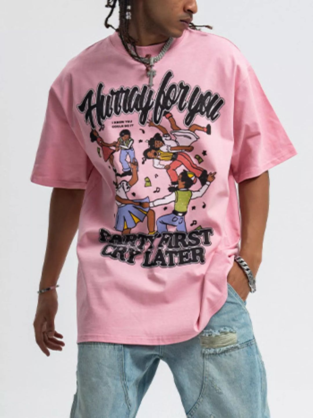 Men's Graphic Round Neck Short Sleeve T-Shirt