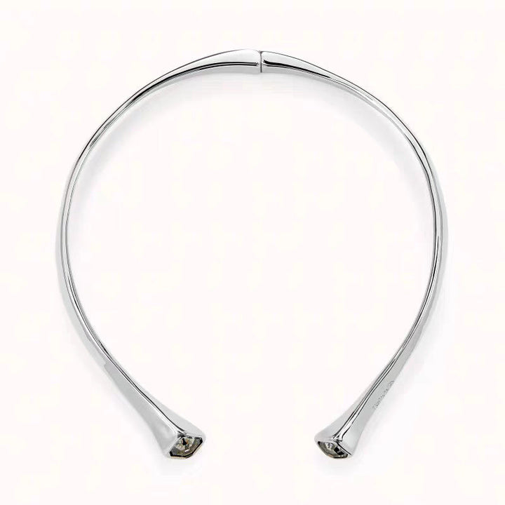 Personalized Geometric Square Womens Niche Design Chic Crystal Choker