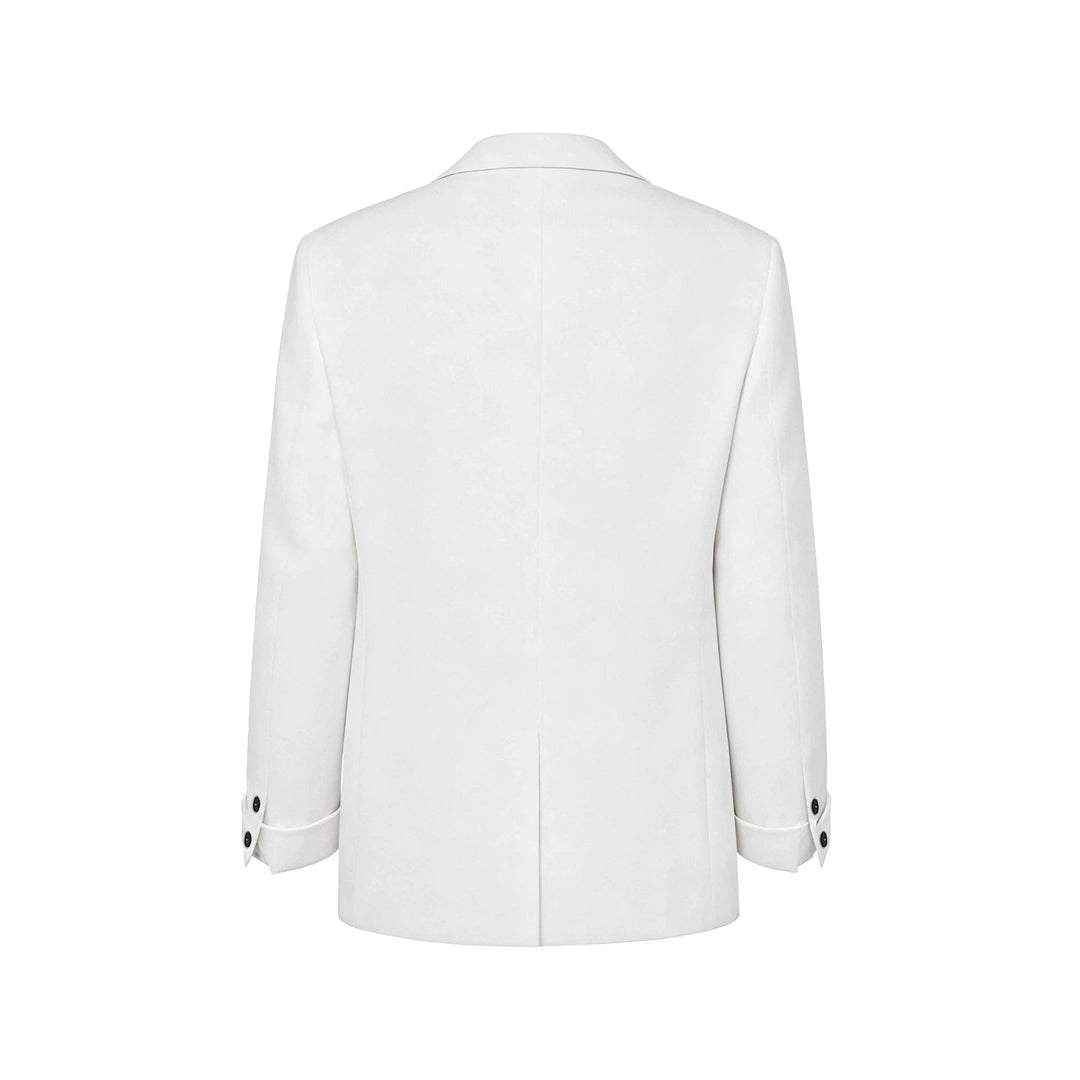 Mens White Suit With Embroidered Tailoring