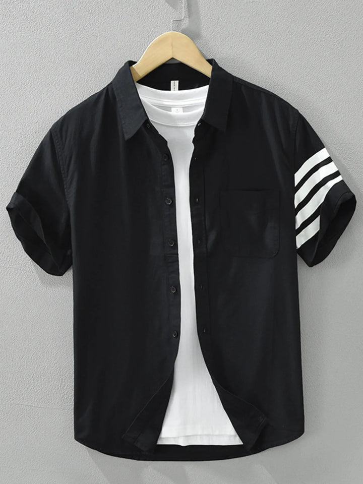 Men's Plus Size Short Sleeve Button-Up Shirt