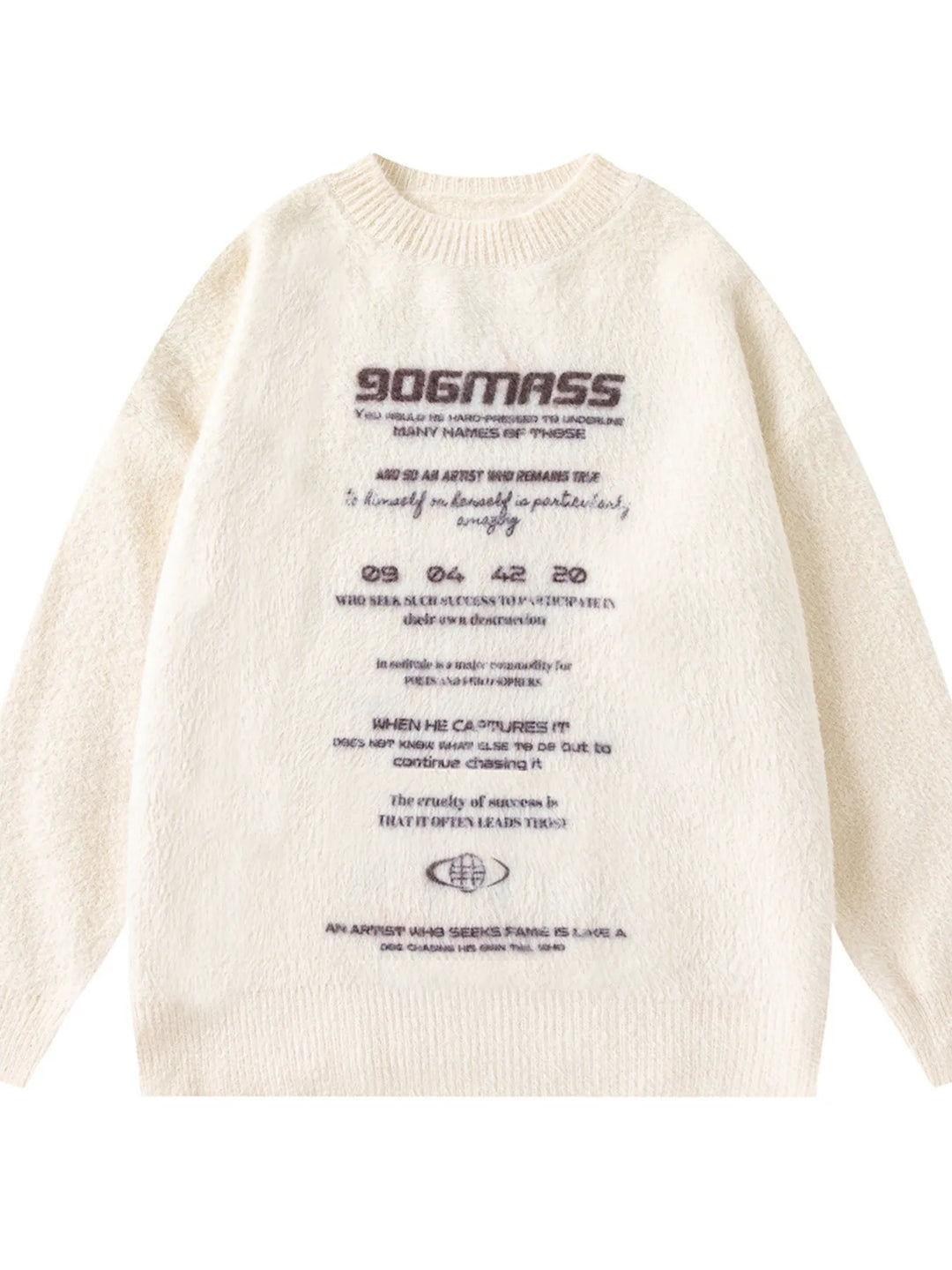 Men's Letter Crew Neck Long Sleeve Knit Sweater