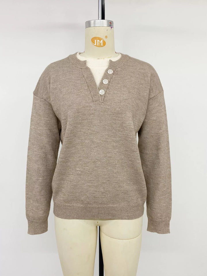 Dropped Shoulder Long Sleeve Sweater