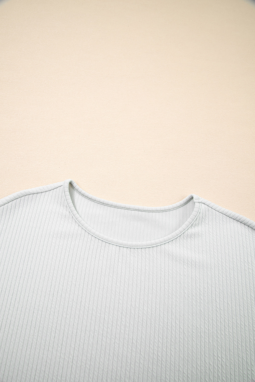 Light Grey Textured Loose T Shirt