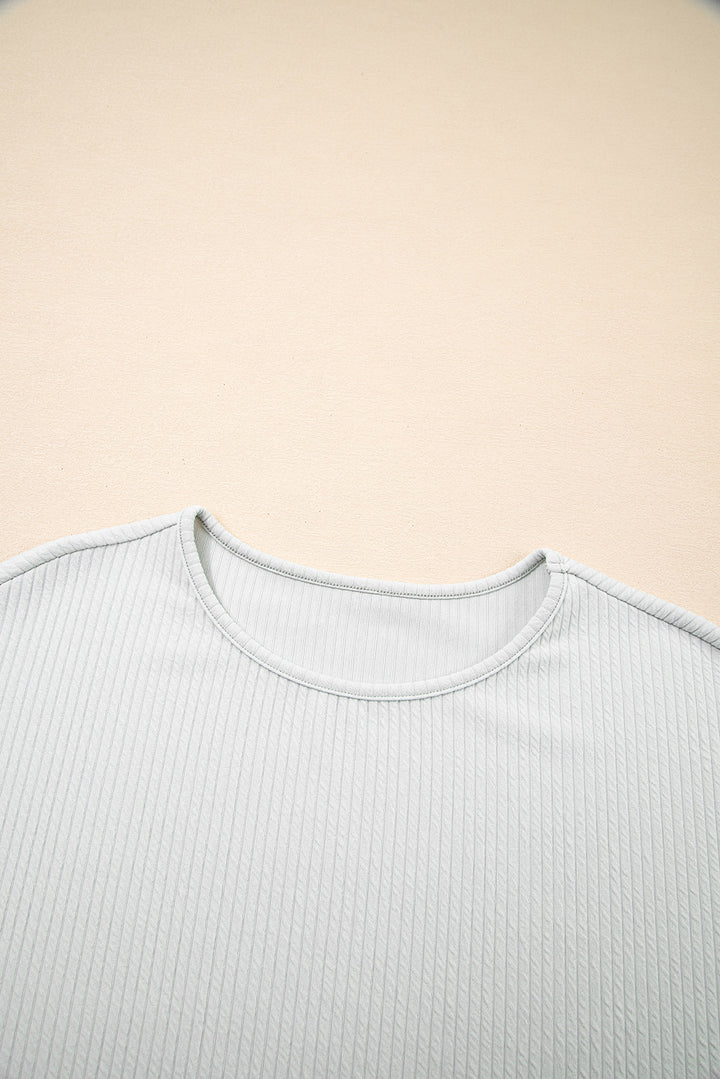 Light Grey Textured Loose T Shirt