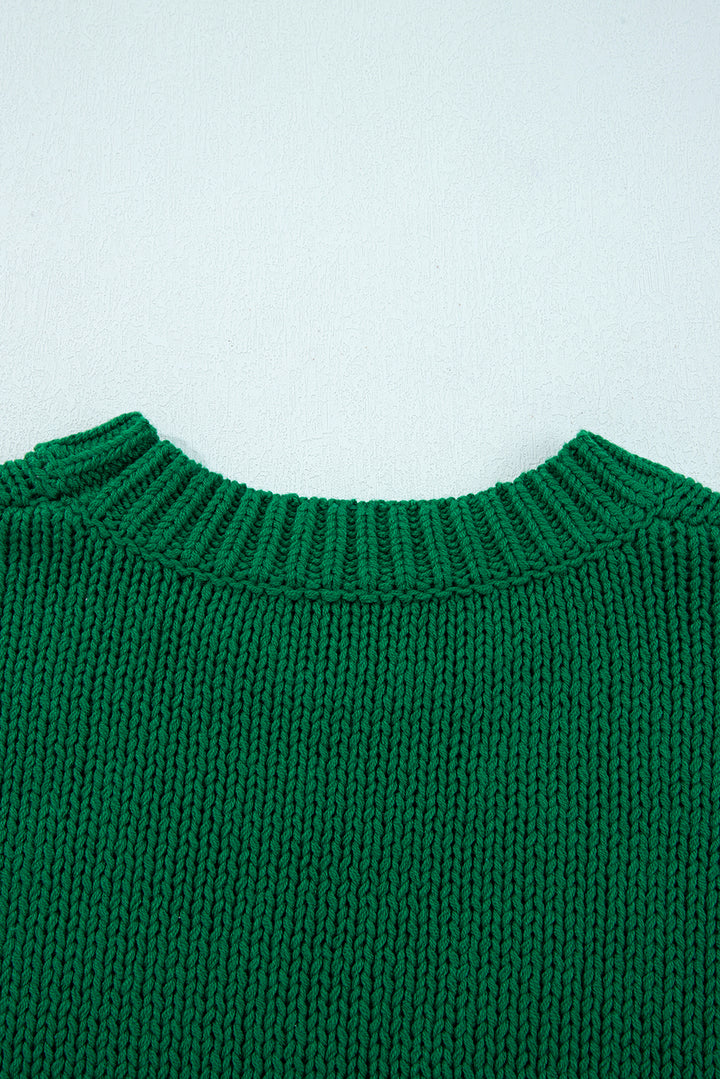 Evergreen Plaid Bow Graphic Christmas Sweater