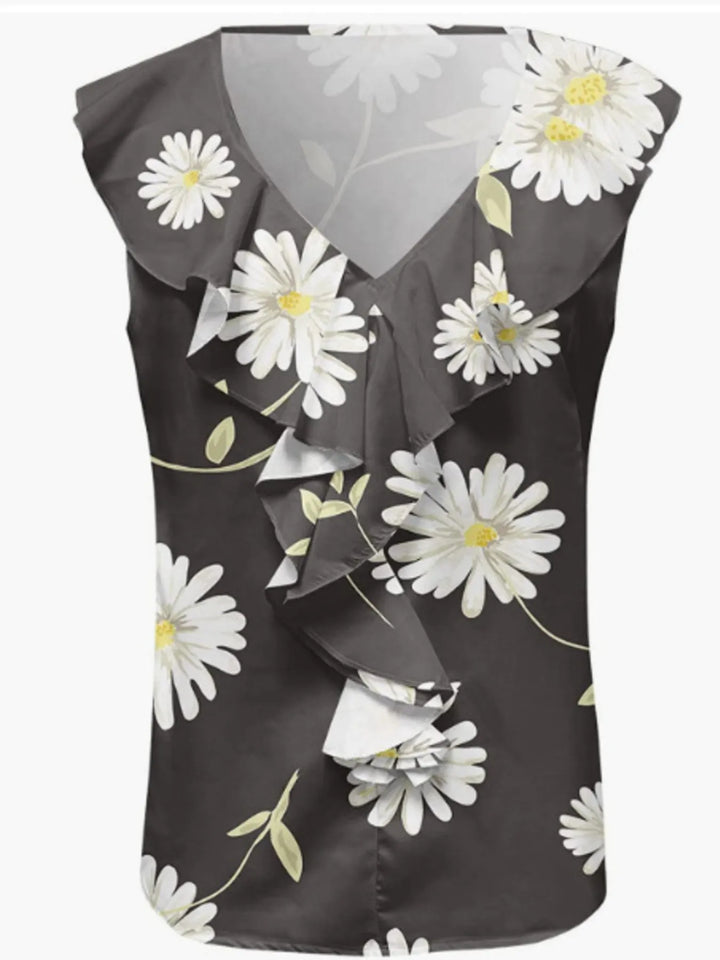 Printed V-Neck Tank