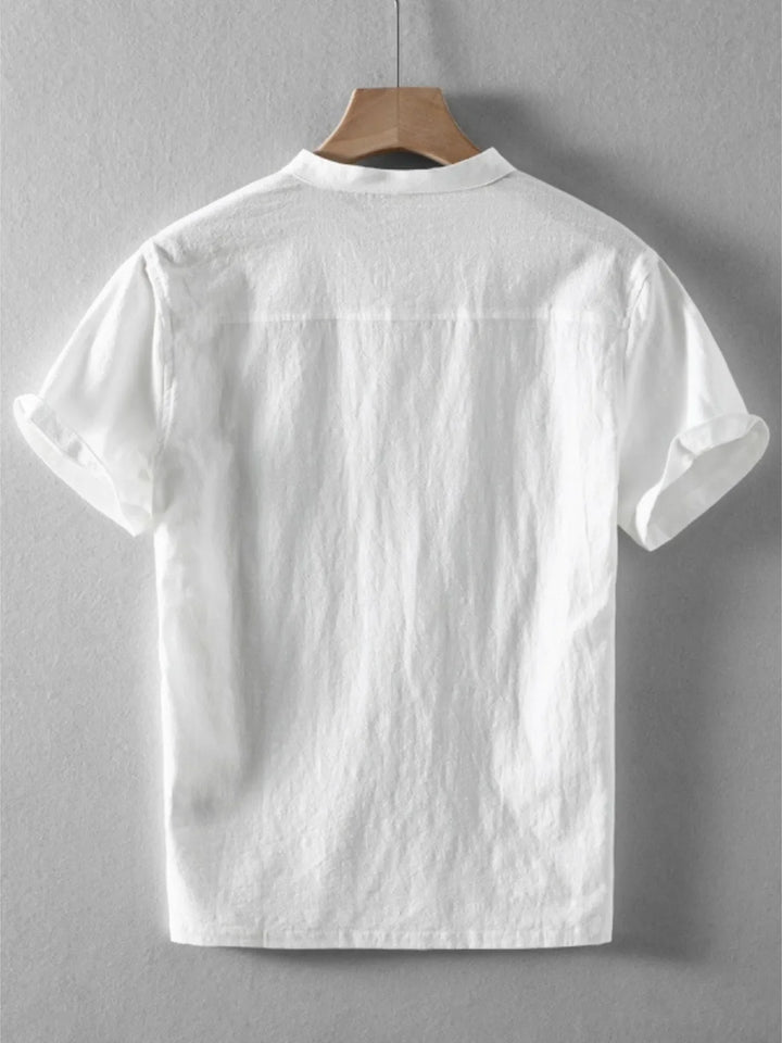 Men's Plus Size Short Sleeve Button Detail Blouse