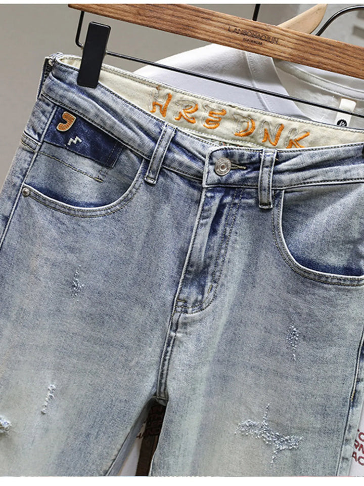 Men's Distressed Wide Leg Jeans