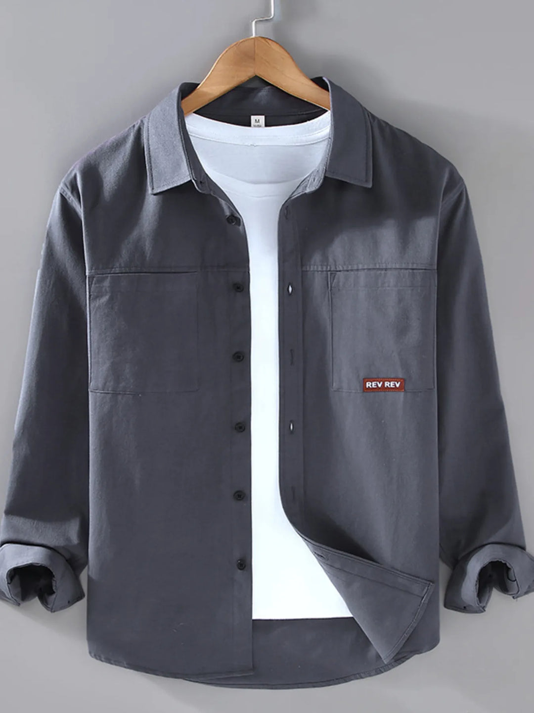 Men's Plus Size Button Up Long Sleeve Shirt