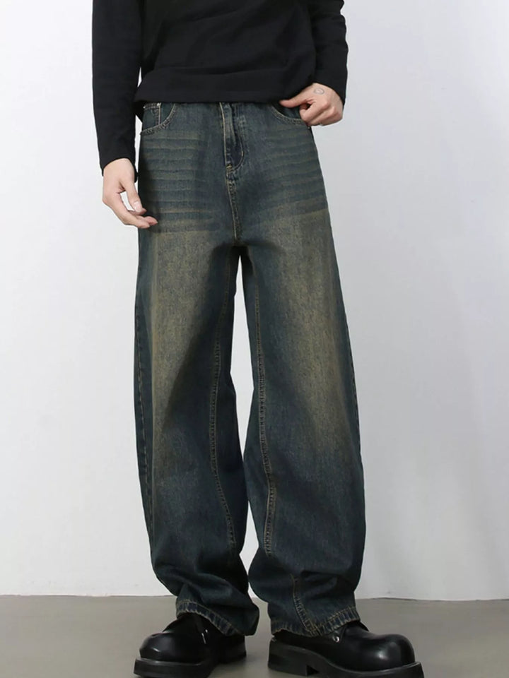 Men's Wash Wide Leg Jeans