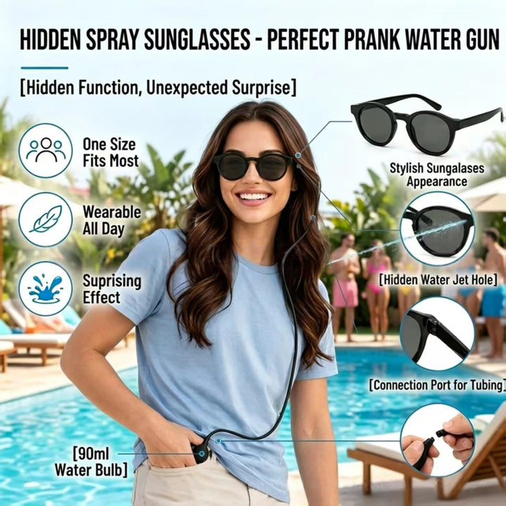 Water-Spraying Goggles Prank Hidden Spray Sunglasses